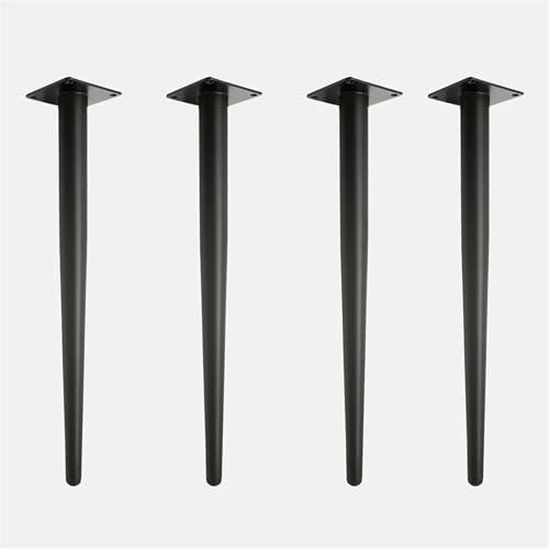 4 Stück Möbelbeine, 45–72 cm, Stuhl, konische Möbelfüße aus Metall, Frisiertischbeine, hohe Tischfüße for Esstisch(Black 60cm) von SHBHWS