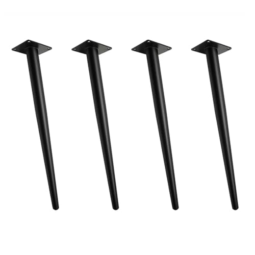 4 Stück Möbelbeine, 45–72 cm, Stuhl, konische Möbelfüße aus Metall, Frisiertischbeine, hohe Tischfüße for Esstisch(Black Slant 45cm) von SHBHWS