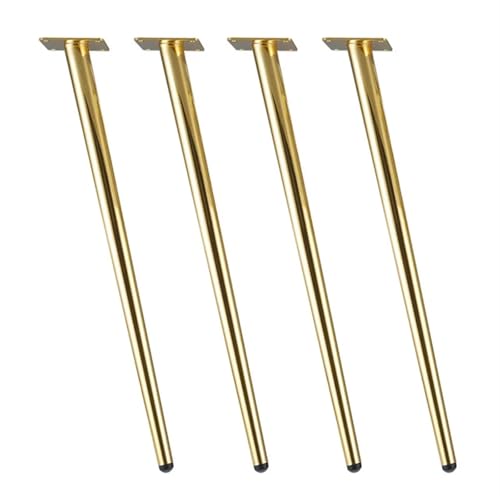 4 Stück Möbelbeine, 45–72 cm, Stuhl, konische Möbelfüße aus Metall, Frisiertischbeine, hohe Tischfüße for Esstisch(Gold Slant 50cm) von SHBHWS