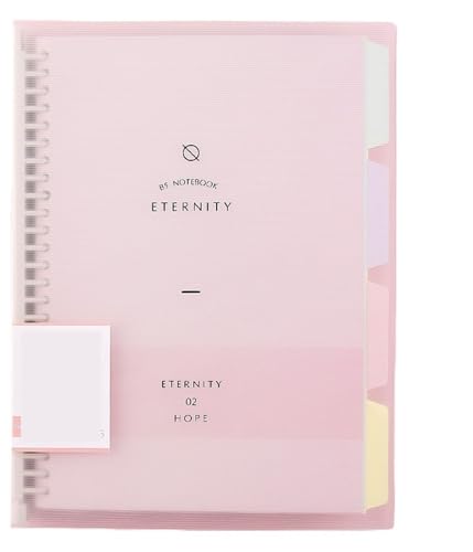 Binder A4/B5/A5 Loose Leaf Spiral Paper Diary Removable Simple Thickened Coil Shell Notebook(Pink,B5) von SHBHWS