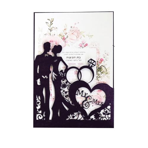 Hochzeitseinladungen 10 Stück lasergeschnittene Hochzeitseinladungskarten, Ringe, elegante Braut- und Bräutigam-Grußkarte, Valentinstag, Hochzeit, Partybevorzugung, Dekor Hochzeitseinladungen Diy(Blac Hochzeitseinladungen 10 Stück lasergeschnittene Hochzeitseinladungskarten, Ringe, elegante Braut- und Bräutigam-Grußkarte, Valentinstag, Hochzeit, Partybevorzugung, Dekor Hochzeitseinladungen Diy(Blac von SHBHWS