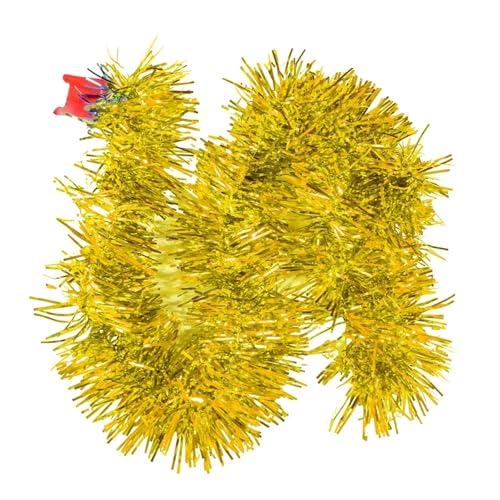 SHBHWS 1,5 mt Weihnachtsdekoration Band Girlande Ornamente Bunte Streifen for Weihnachtsbaum Bar Tops Hochzeit Party Dekoration Lieferungen(Gold) von SHBHWS