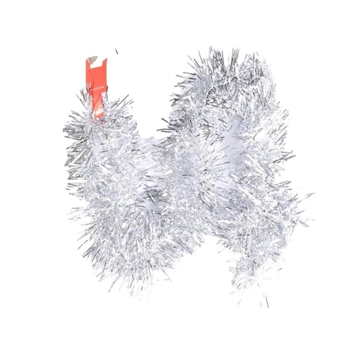 SHBHWS 1,5 mt Weihnachtsdekoration Band Girlande Ornamente Bunte Streifen for Weihnachtsbaum Bar Tops Hochzeit Party Dekoration Lieferungen(Silver) von SHBHWS