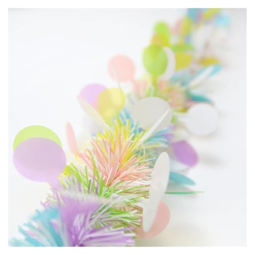 SHBHWS 3 Stück 2/4 m Oster-Lametta-Girlande, bunter Lametta-Twist mit Konfetti, Frühlings-Metallic-Lametta-Ornament, Girlanden-Dekoration for Ostern(4m) von SHBHWS