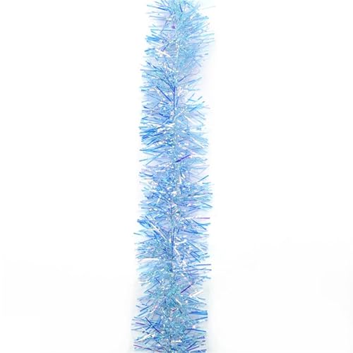 SHBHWS 3 stücke 2M 3cm/5cm Regenbogen Farbe Folie Folie Rattan Lametta Streamer Weihnachten Baum Hängen Girlande Weihnachten Baum Ornamente Dekor(Blue,5cm) von SHBHWS