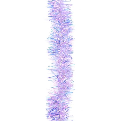 SHBHWS 3 stücke 2M 3cm/5cm Regenbogen Farbe Folie Folie Rattan Lametta Streamer Weihnachten Baum Hängen Girlande Weihnachten Baum Ornamente Dekor(Purple,5cm) von SHBHWS
