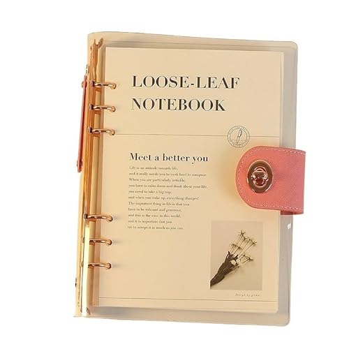 SHBHWS 90 Sheet Inner Page Binder Notebook Cover Diary Agenda Planner Paper Cover Stationery(A5 rose gold) von SHBHWS