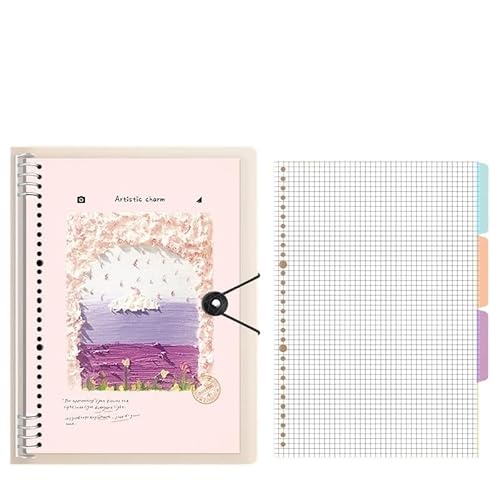 SHBHWS Art Little Fresh Loose Leaf Removable Notebook Stationery Notebook Office Supplies(A square,B5) von SHBHWS