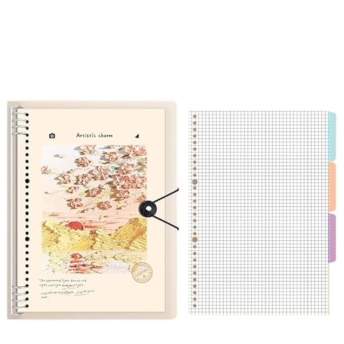 SHBHWS Art Little Fresh Loose Leaf Removable Notebook Stationery Notebook Office Supplies(B square,A4) von SHBHWS