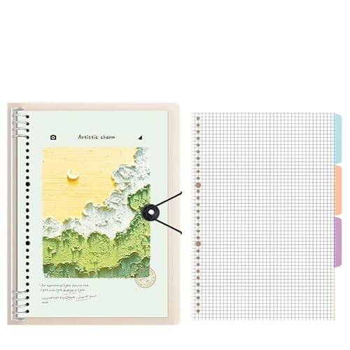 SHBHWS Art Little Fresh Loose Leaf Removable Notebook Stationery Notebook Office Supplies(C square,B5) von SHBHWS
