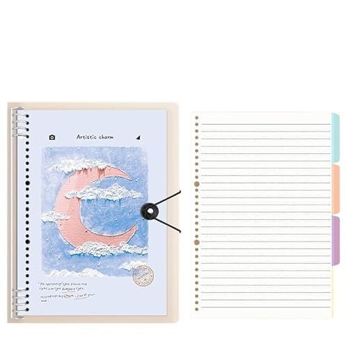 SHBHWS Art Little Fresh Loose Leaf Removable Notebook Stationery Notebook Office Supplies(H Horizontal line,B5) von SHBHWS