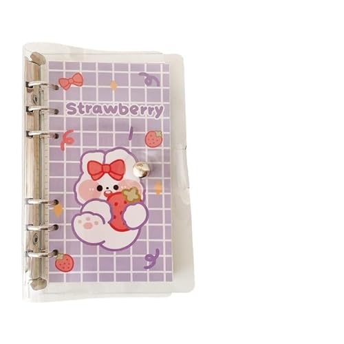 SHBHWS Handkonto-Loseblatt-Notizbuch-Set, Mädchen-Herz, abnehmbare Spirale, Buch, Notizblöcke, Schreibwaren(Strawberry Rabbit) von SHBHWS