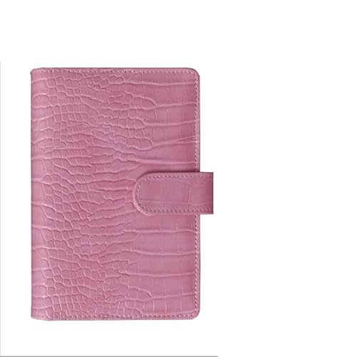 SHBHWS Loose-leaf Notebook Cover Stationery Hand Ledger Notebook Planner PU Leather Case For Noteook Binder Journal Binder(Pink,A6) von SHBHWS