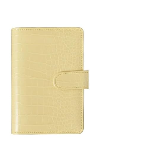 SHBHWS Loose-leaf Notebook Cover Stationery Hand Ledger Notebook Planner PU Leather Case For Noteook Binder Journal Binder(Yellow,A6) von SHBHWS