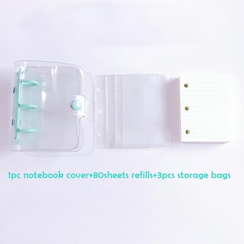 SHBHWS Loseblatt-Binder-Notizbuch, 3 Ringe, Biner-Planer, Mini-Notizblock, Tagebuch, Tagebuch, Planer, niedliches Taschenbuch, Bürobedarf(Blue) von SHBHWS
