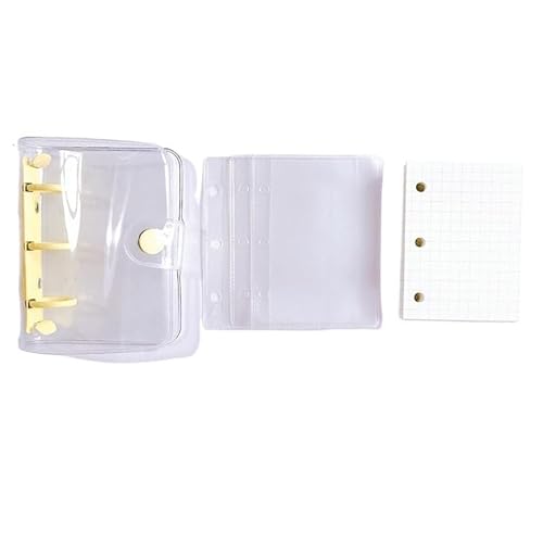 SHBHWS Loseblatt-Binder-Notizbuch, 3 Ringe, Biner-Planer, Mini-Notizblock, Tagebuch, Tagebuch, Planer, niedliches Taschenbuch, Bürobedarf(Yellow) von SHBHWS