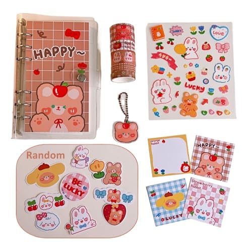 SHBHWS Spiralbinder-Notizbuch, Raster, horizontale Linien, innerer Kern, ästhetische Agenda, Planer, Organizer, Notizbuch, Tagebücher(Bear2) von SHBHWS