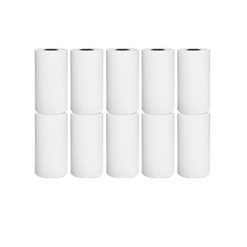 Thermopapier 58mm Mini Fotodrucker Papierrollen Thermopapier 57 * 25MM Weiße Farbe Geschenk DIY Aufkleber Label Quittung Rechnung Selbstklebendes Papier Kassenrollen(10 Rolls White) von SHBHWS