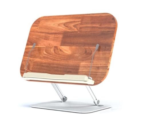 Bookrest Kochbuchhalter Bücherregal For Lesen, Verstellbarer, Klappbarer Schreibtischheber, Kann Laptop-Kochbuch-Menü Halten Vintage Deko(39cm) von SHCHNA