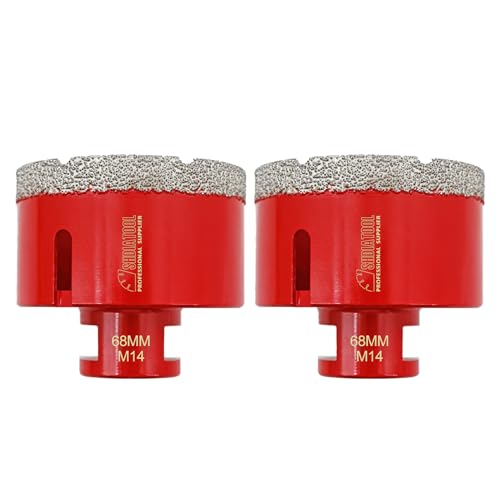 Diamant Fliesenbohrer 68mm - 2 stücke M14 Diamantbohrer Lochsäge für Fliesen Porzellan Keramik Marmor Granit Bohrungen, für Winkelschleifer Diamant Fliesenbohrer 68mm - 2 stücke M14 Diamantbohrer Lochsäge für Fliesen Porzellan Keramik Marmor Granit Bohrungen, für Winkelschleifer von SHDIATOOL