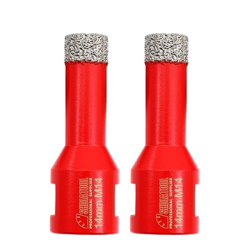 Diamant Fliesenbohrer 14mm - 2 stücke M14 Diamantbohrer Lochsäge für Fliesen Porzellan Keramik Marmor Granit Bohrungen, für Winkelschleifer Diamant Fliesenbohrer 14mm - 2 stücke M14 Diamantbohrer Lochsäge für Fliesen Porzellan Keramik Marmor Granit Bohrungen, für Winkelschleifer von SHDIATOOL