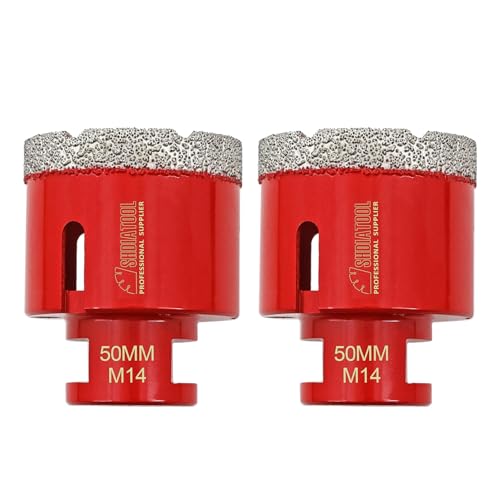 Diamant Fliesenbohrer 50mm - 2 stücke M14 Diamantbohrer Lochsäge für Fliesen Porzellan Keramik Marmor Granit Bohrungen, für Winkelschleifer Diamant Fliesenbohrer 50mm - 2 stücke M14 Diamantbohrer Lochsäge für Fliesen Porzellan Keramik Marmor Granit Bohrungen, für Winkelschleifer von SHDIATOOL