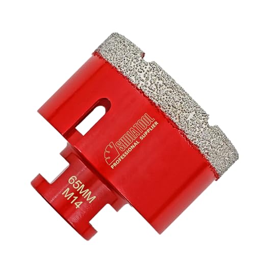 Diamant Fliesenbohrer 65mm - M14 Diamantbohrer Lochsäge für Fliesen Porzellan Keramik Marmor Granit Bohrungen, für Winkelschleifer Diamant Fliesenbohrer 65mm - M14 Diamantbohrer Lochsäge für Fliesen Porzellan Keramik Marmor Granit Bohrungen, für Winkelschleifer von SHDIATOOL