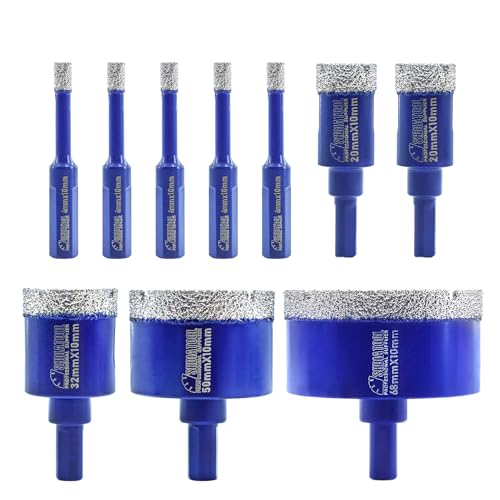 SHDIATOOL Diamant Fliesenbohrer lochsäge Schleifbits mit Dreikant-Schaft Vergrößerung Kantenschleifen Formgebung für Porzellan, Marmor 5 * 6mm/2 * 20mm/32mm/50mm/68mm SHDIATOOL Diamant Fliesenbohrer lochsäge Schleifbits mit Dreikant-Schaft Vergrößerung Kantenschleifen Formgebung für Porzellan, Marmor 5 * 6mm/2 * 20mm/32mm/50mm/68mm von SHDIATOOL