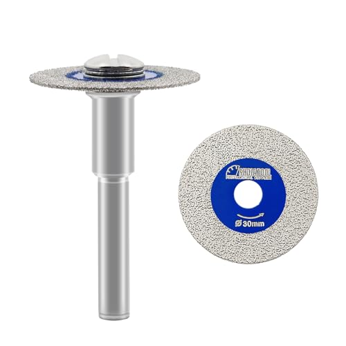 SHDIATOOL Diamant-Glas-Trennscheibe, 2 Stück 30mm Mini-Diamant-Sägeblätter mit 1 Stück 6mm Schaft für Fliesen Keramik Porzellan Marmor Granit Kunststein auf Bohrmaschine 2er-Pack SHDIATOOL Diamant-Glas-Trennscheibe, 2 Stück 30mm Mini-Diamant-Sägeblätter mit 1 Stück 6mm Schaft für Fliesen Keramik Porzellan Marmor Granit Kunststein auf Bohrmaschine 2er-Pack von SHDIATOOL
