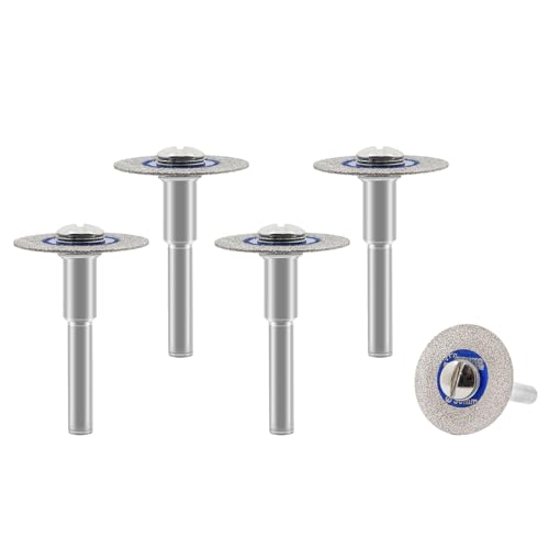SHDIATOOL Diamant-Glas-Trennscheibe, 30mm Mini-Diamant-Sägeblätter mit 6mm Schaft für Fliesen, Keramik, Porzellan, Marmor, Granit, Kunststein auf Bohrmaschine 5er-Pack SHDIATOOL Diamant-Glas-Trennscheibe, 30mm Mini-Diamant-Sägeblätter mit 6mm Schaft für Fliesen, Keramik, Porzellan, Marmor, Granit, Kunststein auf Bohrmaschine 5er-Pack von SHDIATOOL
