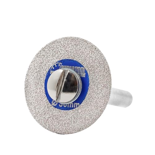 SHDIATOOL Diamant-Glas-Trennscheibe, 30mm Mini-Diamant-Sägeblätter mit 6mm Schaft für Fliesen, Keramik, Porzellan, Marmor, Granit, Kunststein auf Bohrmaschine von SHDIATOOL