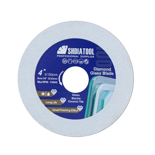SHDIATOOL Diamant-Glas-Trennscheibe 100mm Sägeblatt, Ultra-Dünn-Trennscheibe für Fliesen Keramik Porzellan Marmor 100mm von SHDIATOOL