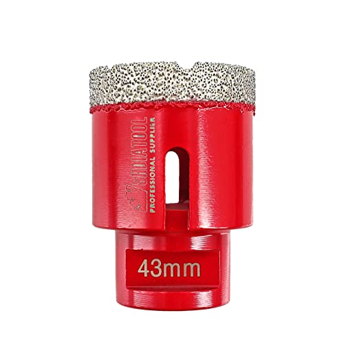 SHDIATOOL Diamant-Kernbohrer, Lochsägen-Durchmesser 43 mm, M14-Gewinde, vakuumgelötet, für Beton, Granit, Marmor, Porzellan, Fliesen, Mauerwerk, Ziegel SHDIATOOL Diamant-Kernbohrer, Lochsägen-Durchmesser 43 mm, M14-Gewinde, vakuumgelötet, für Beton, Granit, Marmor, Porzellan, Fliesen, Mauerwerk, Ziegel von SHDIATOOL