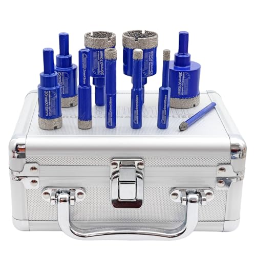 SHDIATOOL Diamant-Kernbohrkronen,Fliesenbohren Kernlochsäge Kit für Porzellan mit 6mm Hartmetall-Positionierung, Bohrer 9pcs (6/8/10/12/20/25/28/32/35MM) von SHDIATOOL