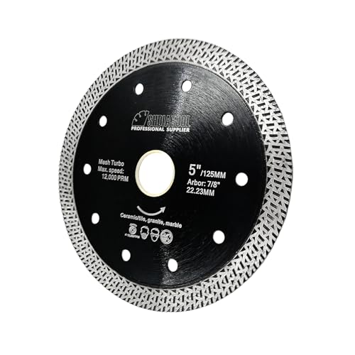 SHDIATOOL Diamant-Porzellan-Sägeblatt, Durchmesser 125 mm, mit Gitter-Turbo, für Fliesen, Keramik, Granit, Marmor SHDIATOOL Diamant-Porzellan-Sägeblatt, Durchmesser 125 mm, mit Gitter-Turbo, für Fliesen, Keramik, Granit, Marmor von SHDIATOOL