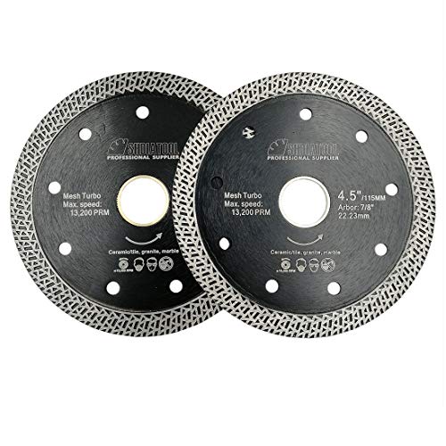 SHDIATOOL Diamant-Trennscheibe 2pcs 4,5 Zoll / 115mm Sägeblatt mit Mesh Turbo für Porzellan Fliesen Keramik Granit Marmor SHDIATOOL Diamant-Trennscheibe 2pcs 4,5 Zoll / 115mm Sägeblatt mit Mesh Turbo für Porzellan Fliesen Keramik Granit Marmor von SHDIATOOL