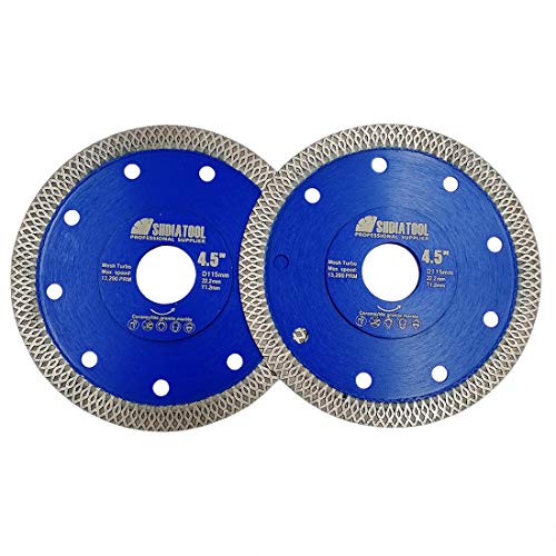 SHDIATOOL Diamant-Trennscheibe Ø115mm, Diamantklinge mit X Felgensegment für Schneiden von Feinsteinzeug Porzellan Fliesen Granit Marmor Keramik,2 Stück SHDIATOOL Diamant-Trennscheibe Ø115mm, Diamantklinge mit X Felgensegment für Schneiden von Feinsteinzeug Porzellan Fliesen Granit Marmor Keramik,2 Stück von SHDIATOOL