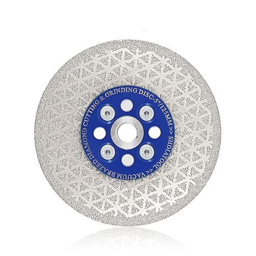 SHDIATOOL Diamant-Trennscheibe-Schleifscheibe 125MM Granit Sägeblatt Beidseitig vakuumgelötetes Fliesen Diamantblatt Dreiecksform für Marmor Beton Stein Porzellan Keramik M14 Gewinde SHDIATOOL Diamant-Trennscheibe-Schleifscheibe 125MM Granit Sägeblatt Beidseitig vakuumgelötetes Fliesen Diamantblatt Dreiecksform für Marmor Beton Stein Porzellan Keramik M14 Gewinde von SHDIATOOL