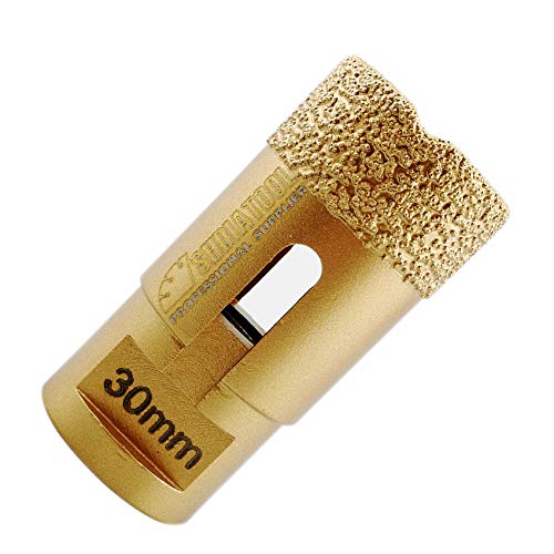 SHDIATOOL Diamantbohrer, 30 mm, Vakuum-geschweißt und Bohrkronen mit M14-Gewinde für Trockenbohren aus Porzellan, Fliesen, Granit, Marmor SHDIATOOL Diamantbohrer, 30 mm, Vakuum-geschweißt und Bohrkronen mit M14-Gewinde für Trockenbohren aus Porzellan, Fliesen, Granit, Marmor von SHDIATOOL