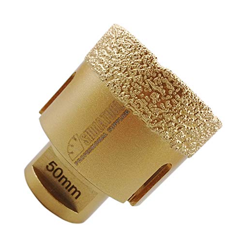 SHDIATOOL Diamantbohrer, 50 mm, Vakuum-geschweißt und Bohrkronen mit M14-Gewinde für Trockenbohren aus Porzellan, Fliesen, Granit, Marmor SHDIATOOL Diamantbohrer, 50 mm, Vakuum-geschweißt und Bohrkronen mit M14-Gewinde für Trockenbohren aus Porzellan, Fliesen, Granit, Marmor von SHDIATOOL