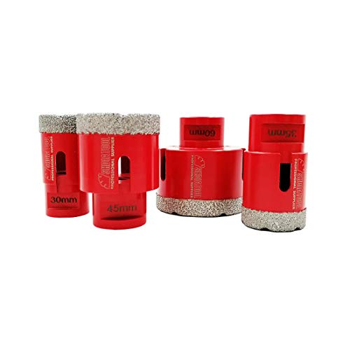 SHDIATOOL Diamantbohrer 4 Stück zum Trockenbohren Porzellan Fliesen Granit Marmor M14 Durchmesser 30 35 45 60 mm SHDIATOOL Diamantbohrer 4 Stück zum Trockenbohren Porzellan Fliesen Granit Marmor M14 Durchmesser 30 35 45 60 mm von SHDIATOOL