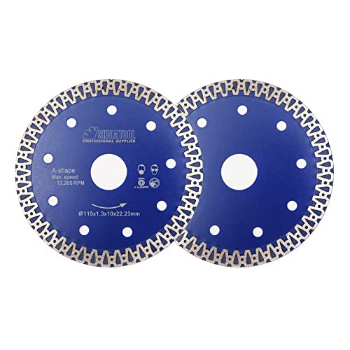 SHDIATOOL Diamantsägeblatt 115mm-4.5IN A-förmige Trennscheibe für Fliesen Marmor Stein Beton Keramik Ziegel,2 Stück SHDIATOOL Diamantsägeblatt 115mm-4.5IN A-förmige Trennscheibe für Fliesen Marmor Stein Beton Keramik Ziegel,2 Stück von SHDIATOOL