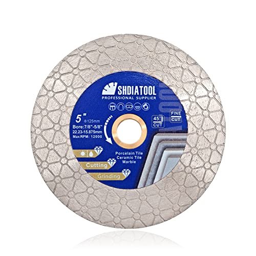 SHDIATOOL Diamantsägeblatt Fliesenschneiden Schleifscheibe 125mm für Porzellan Keramikfliese Granit Marmor Kunststein SHDIATOOL Diamantsägeblatt Fliesenschneiden Schleifscheibe 125mm für Porzellan Keramikfliese Granit Marmor Kunststein von SHDIATOOL