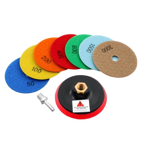 SHDIATOOL Dry Diamond Polishing Pads 7Pcs Backer Pad Stützteller aus Schaumstoff Körper mit 100MM M14 Gewinde SHDIATOOL Dry Diamond Polishing Pads 7Pcs Backer Pad Stützteller aus Schaumstoff Körper mit 100MM M14 Gewinde von SHDIATOOL