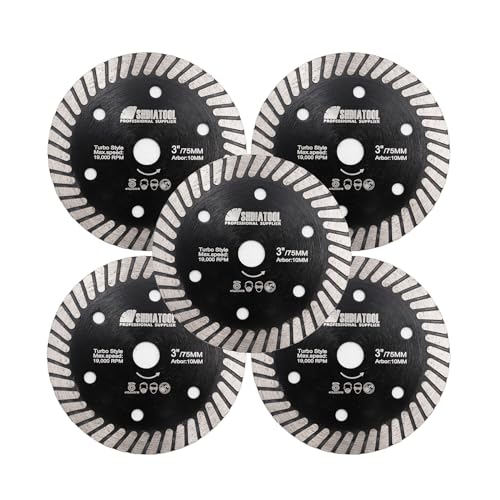 SHDIATOOL Fliesen-Diamant-Trennscheibe 75mm Superdünne Porzellan-Diamant-Trennscheibe für Porzellan-Fliesen-Keramik-Marmor-Granit mit Bohrung 10mm, 5PCS SHDIATOOL Fliesen-Diamant-Trennscheibe 75mm Superdünne Porzellan-Diamant-Trennscheibe für Porzellan-Fliesen-Keramik-Marmor-Granit mit Bohrung 10mm, 5PCS von SHDIATOOL