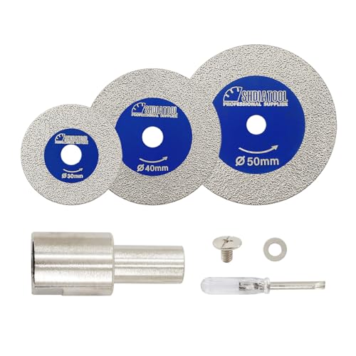 SHDIATOOL Mini-Glas-Trennscheibe 30/40/50MM mit M14 Flansch und Schraubendreher, 1mm ultra-dünne Diamant-Trennscheibe für Glas, Jade, Kristall, Keramik usw., 3er Pack von SHDIATOOL