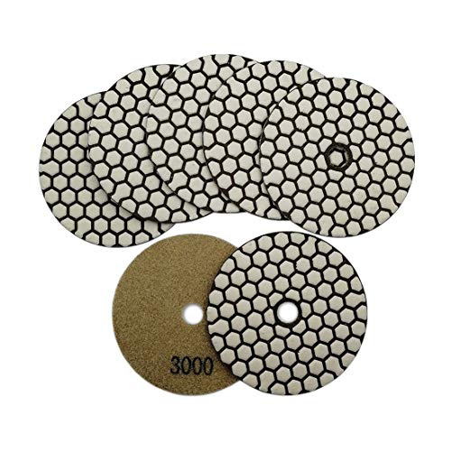 SHDIATOOL Trockene Diamant-Polierpads, Körnung 3000, für Granit, Marmor, Stein, Keramik, Durchmesser 100 mm, 7 Stück SHDIATOOL Trockene Diamant-Polierpads, Körnung 3000, für Granit, Marmor, Stein, Keramik, Durchmesser 100 mm, 7 Stück von SHDIATOOL