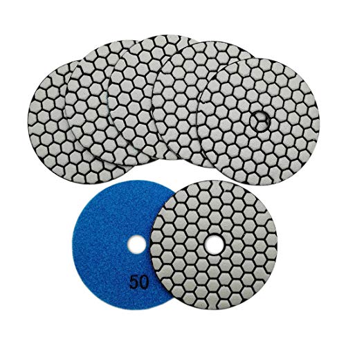 SHDIATOOL 7 Stück Diamant-Polierscheiben, 100 mm, Trocken, Diamant-Polierpads für Marmor, Granit, Stein, Beton (#50) SHDIATOOL 7 Stück Diamant-Polierscheiben, 100 mm, Trocken, Diamant-Polierpads für Marmor, Granit, Stein, Beton (#50) von SHDIATOOL