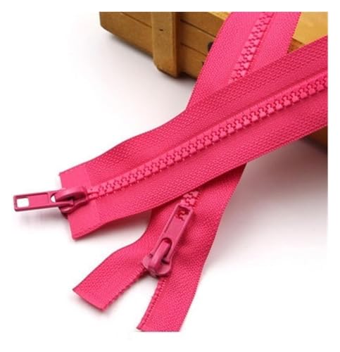 Reißverschluss, Zwei-Wege-Reißverschluss, Zwei-Wege-Reißverschlüsse mit doppelten Enden, 5# Harz for DIY-Schlafsäcke, Sofas, Kleidungsstücke, Basteln, Nähen(Pink,60CM) von SHEDIE