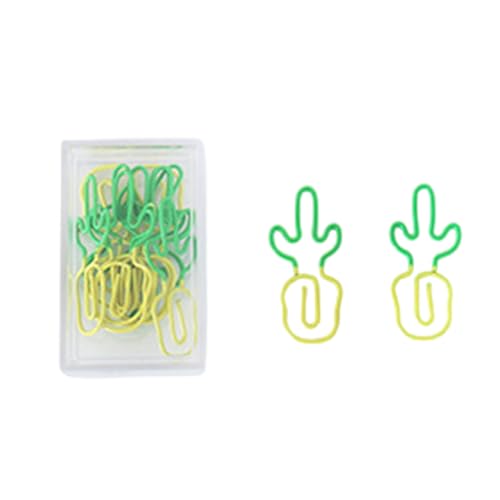 SHEGOTO 10 farbige Büroklammern, neuartige Form, Büroklammern, bunte Büroklammern für Kinder und Erwachsene, Metall-Frucht-Designs, Büroklammer-Set von SHEGOTO